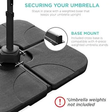 Best Choice Solar LED Cantilever Patio Umbrella 10ft