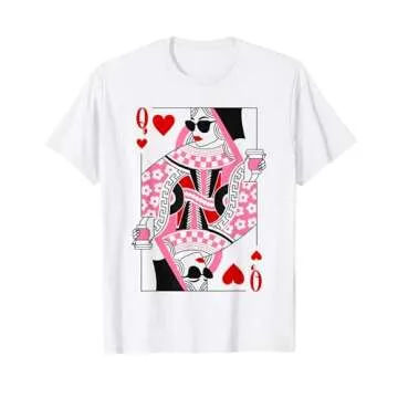 Queen of Hearts Coffee Lover T-Shirt for Women - Cute Coffee Design