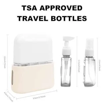 Skycase Travel Bottles, Travel Size Toiletries - Leak Proof Refillable Tsa Approved Travel Bottles, 4 in 1 Travel Containers with Labels Airplane Accessories Kits for Lotion Liquid (White)