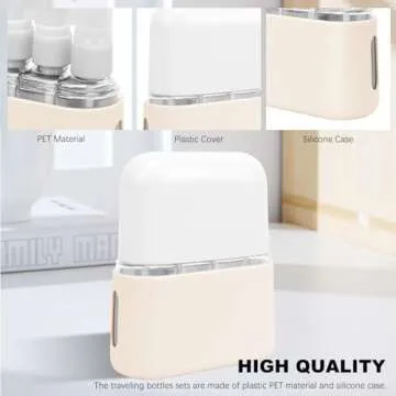 Skycase Travel Bottles, Travel Size Toiletries - Leak Proof Refillable Tsa Approved Travel Bottles, 4 in 1 Travel Containers with Labels Airplane Accessories Kits for Lotion Liquid (White)