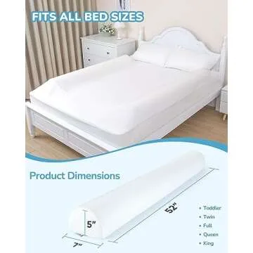 Forias Bed Bumper for Toddlers(1 Pack), Toddler Bed Bumper, Foam Bed Rail for Toddlers, Bed Rail Bumper for Twin, Full, Queen and King Beds with Washable Cover
