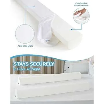 Forias Bed Bumper for Toddlers(1 Pack), Toddler Bed Bumper, Foam Bed Rail for Toddlers, Bed Rail Bumper for Twin, Full, Queen and King Beds with Washable Cover