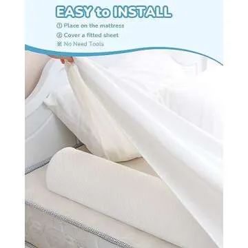 Forias Bed Bumper for Toddlers(1 Pack), Toddler Bed Bumper, Foam Bed Rail for Toddlers, Bed Rail Bumper for Twin, Full, Queen and King Beds with Washable Cover