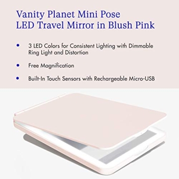 Vanity Planet Mini Pose LED Travel Mirror for Every Occasion