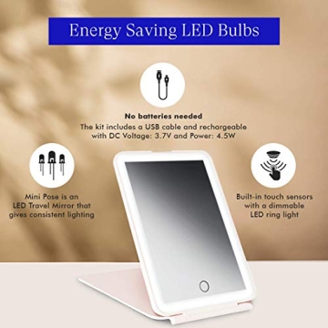 Vanity Planet Mini Pose LED Travel Mirror for Every Occasion