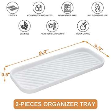 HvOvMvE Silicone Organizer Tray, Soap and Sponge Holder for Kitchen Sink, Bathroom - Storage Tray fo...