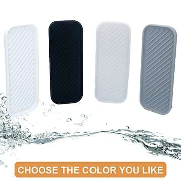 HvOvMvE Silicone Organizer Tray, Soap and Sponge Holder for Kitchen Sink, Bathroom - Storage Tray for Dish Brush, Soap Dispenser, Dishwashing Accessories- 2 Pack White