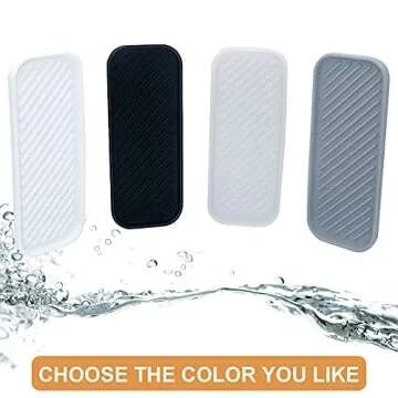 HvOvMvE Silicone Organizer Tray, Soap and Sponge Holder for Kitchen Sink, Bathroom - Storage Tray for Dish Brush, Soap Dispenser, Dishwashing Accessories- 2 Pack White