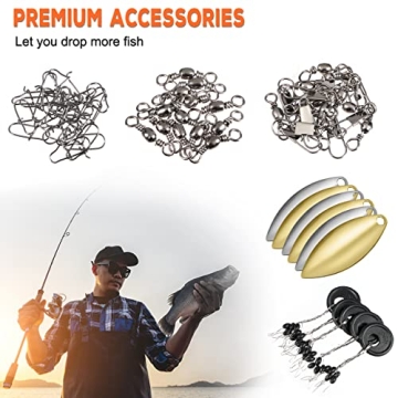 PLUSINNO 253pcs Fishing Accessories Kit for Everyone