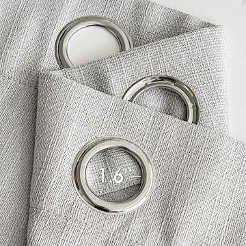 MIULEE Light Grey Faux Linen Textured Curtains 72 Inch Length 2 Panels Set for Living Room Bedroom P...