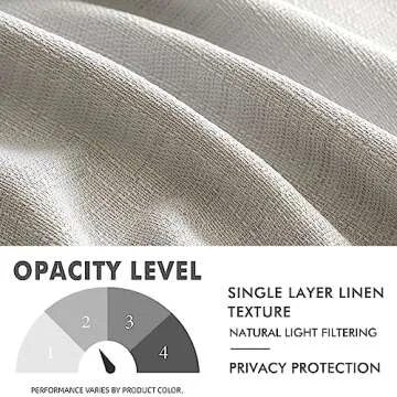 MIULEE Light Grey Faux Linen Textured Curtains 72 Inch Length 2 Panels Set for Living Room Bedroom Privacy Casual Weave Farmhouse Burlap Semi Sheer Grommet Top Light Filtering Window Drapes, W37 x L72