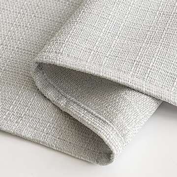 MIULEE Light Grey Faux Linen Textured Curtains 72 Inch Length 2 Panels Set for Living Room Bedroom Privacy Casual Weave Farmhouse Burlap Semi Sheer Grommet Top Light Filtering Window Drapes, W37 x L72