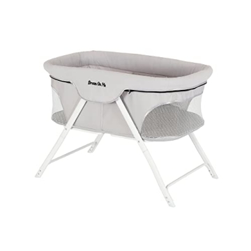 Dream On Me Traveler Portable Bassinet in Cloud Grey, Lightweight and Breathable Mesh Design, Easy t...
