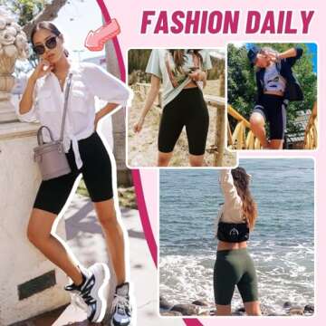 CAMPSNAIL Women's 4 Pack Biker Shorts with Pockets