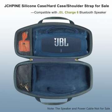 JCHPINE Silicone Cover and Hard Carrying Case for JBL Charge 6 Portable Bluetooth Speaker Accessorie...