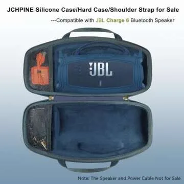 JCHPINE Silicone Cover and Hard Carrying Case for JBL Charge 6 Portable Bluetooth Speaker Accessorie...