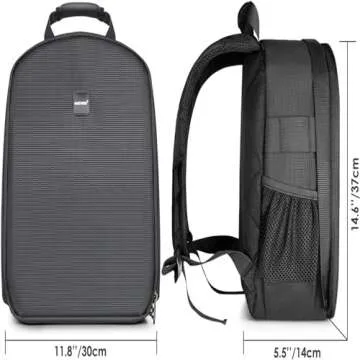 Neewer Camera Bag Water Resistant Shockproof Partition 11.8x5.5x14.6 in /30x14x37 cm Protection Backpack for SLR, DSLR, Mirrorless Camera, Lens, Battery, and Other Accessories (Gray Interior)