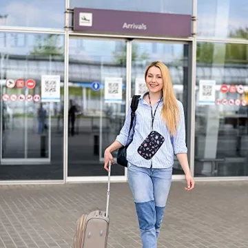 Large RFID Flamingo Passport Wallet with Vaccine Card Slot