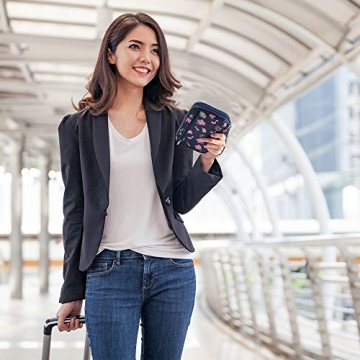 Large RFID Flamingo Passport Wallet with Vaccine Card Slot