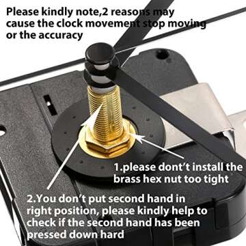 Hicarer 28 mm Long Shaft Quartz Clock Movement Clock Parts Repair Kit