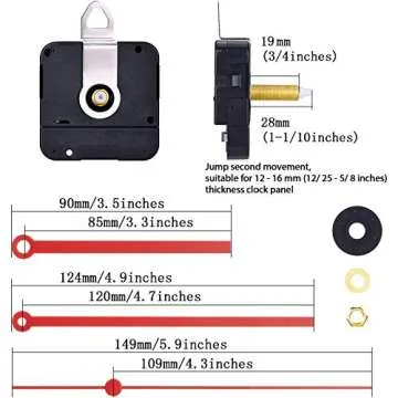 Hicarer 28 mm Long Shaft Quartz Clock Movement Clock Parts Repair Kit