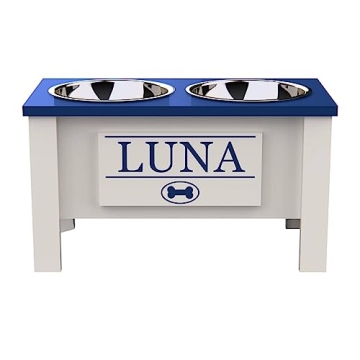GrooveThis Woodshop Personalized Elevated Dog Bowl Stand - Durable and Functional