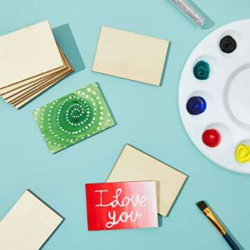 Bright Creations 60 Pack Unfinished Wood Rectangles for Crafts, 2x3 Wooden Pieces for Painting, DIY Projects, Decorations, Engravings