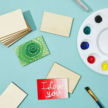 Bright Creations 60 Pack Unfinished Wood Rectangles for Crafts, 2x3 Wooden Pieces for Painting, DIY Projects, Decorations, Engravings