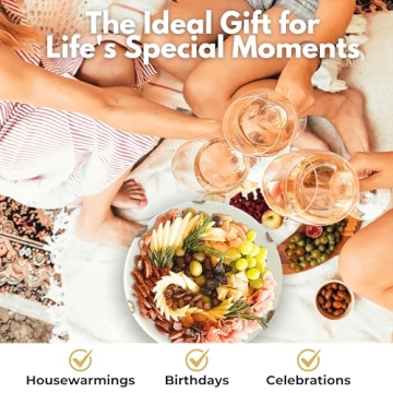 Elegant Real Marble Cake Stand with Gold Accents - 12"