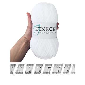 FINECE Soft Velvet Yarn Chenille Yarn for Crocheting Baby Blanket Yarn for Knitting 100 gr (132yds) Fancy Yarn for Crochet Weaving Craft Amigurumi Yarn (1 Skein, 2150 - Mint)