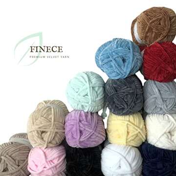 FINECE Soft Velvet Yarn Chenille Yarn for Crocheting Baby Blanket Yarn for Knitting 100 gr (132yds) Fancy Yarn for Crochet Weaving Craft Amigurumi Yarn (1 Skein, 2150 - Mint)