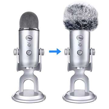 YOUSHARES Blue Yeti Pop Filter for Blue Yeti Microphone, Blue Yeti Pro USB Condenser Mic, Windscreen Muff for Filtering Plosives and Hissing Noise, Mic Wind Cover