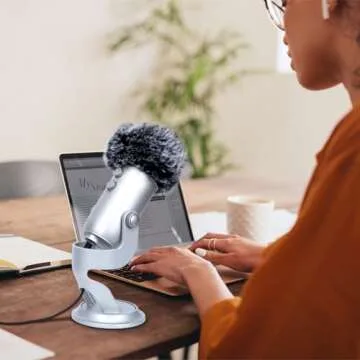 YOUSHARES Blue Yeti Pop Filter for Blue Yeti Microphone, Blue Yeti Pro USB Condenser Mic, Windscreen Muff for Filtering Plosives and Hissing Noise, Mic Wind Cover