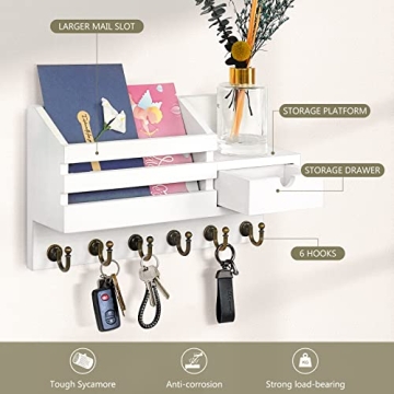 FifthQuarter Wall Key and Mail Holder, Stylish Organizer