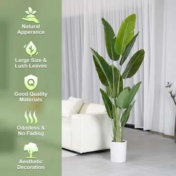 ProDeco 6.6Ft Silk Bird of Paradise Tree for Home Decor