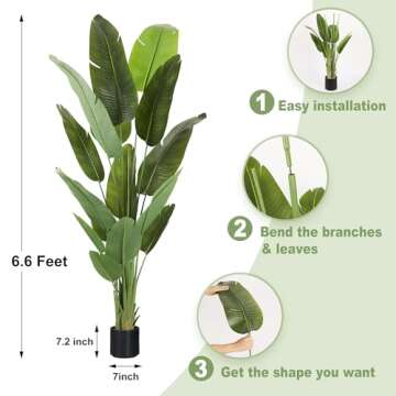 ProDeco 6.6Ft Silk Bird of Paradise Tree for Home Decor