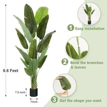 ProDeco 6.6Ft Silk Bird of Paradise Tree for Home Decor