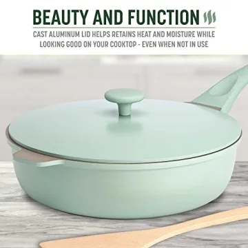 Goodful All-in-One Pan, Multilayer Nonstick, High-Performance Cast Construction, Multipurpose Design Replaces Multiple Pots and Pans, Dishwasher Safe Cookware, 11-Inch, 4.4-Quart Capacity, Sage Green