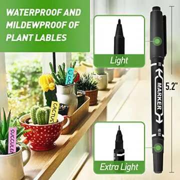 300 Pcs 4 Inch Plastic Plant Labels, 5 Colors Nursery Garden Labels, Plant Labels for Outdoor Garden Waterproof, Plant Name Tags