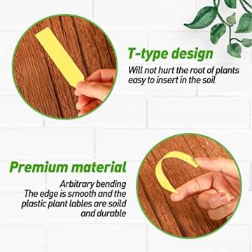 300 Pcs 4 Inch Plastic Plant Labels, 5 Colors Nursery Garden Labels, Plant Labels for Outdoor Garden Waterproof, Plant Name Tags