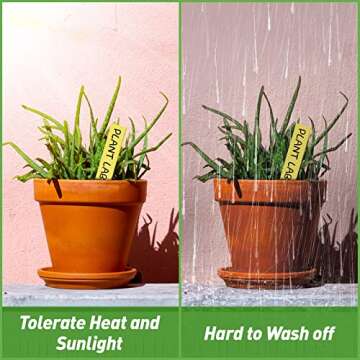 300 Pcs 4 Inch Plastic Plant Labels, 5 Colors Nursery Garden Labels, Plant Labels for Outdoor Garden Waterproof, Plant Name Tags