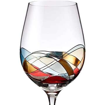Bezrat Hand Painted Wine Glasses Set of 2 - Perfect Gift
