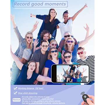 Remote Shutter for iPhone Camera, Bluetooth Remote for Android, Hands Free Works with Take a Christmas Family Portrait, Create Amazing Photos and Selfies, Wrist Strap Included（3 Pack） (Classic)