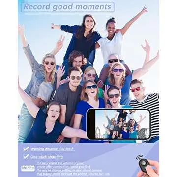 Remote Shutter for iPhone Camera, Bluetooth Remote for Android, Hands Free Works with Take a Christmas Family Portrait, Create Amazing Photos and Selfies, Wrist Strap Included（3 Pack） (Classic)