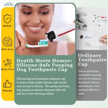 WXCGX Pooping Dog Butt Toothpaste Topper for Fun Brushing