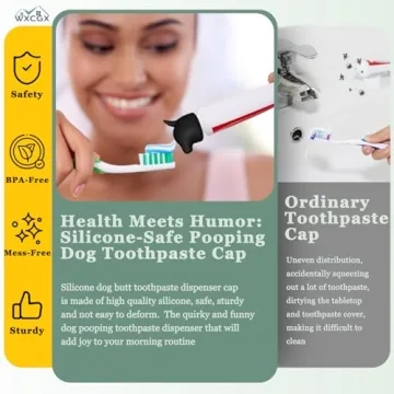 WXCGX Pooping Dog Butt Toothpaste Topper for Fun Brushing