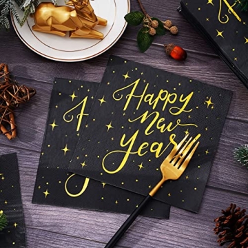 Whaline 80 Pack Holiday Napkins for New Year Parties
