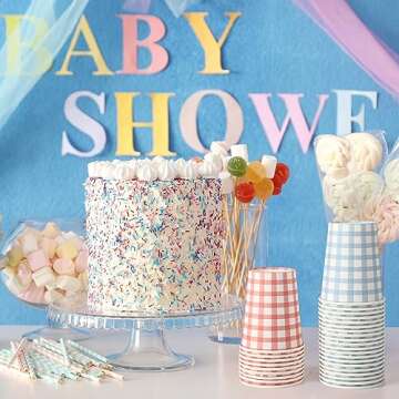 Tioncy 9 oz Gingham Paper Drinking Cups, 100 Pieces, 4 Colors, Checkered Cups for Hot Cold Beverage, Birthday Party, Travel, Picnic