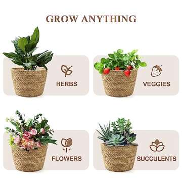 Athaliah Plant Basket, 3 PCS Plant Baskets Indoor with Plastic Liner, Water Hyacinth Woven Planters Flower Basket, Planter Basket for Rustic Boho Home Farmhouse Floor Potted Pots Decor