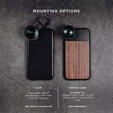 Phone Lenses by Black Eye || Combo G4 (Wide + Macro) Clip-on Lens Compatible with iPhone, iPad, Samsung Galaxy, and All Camera Phone Models - G4CB001